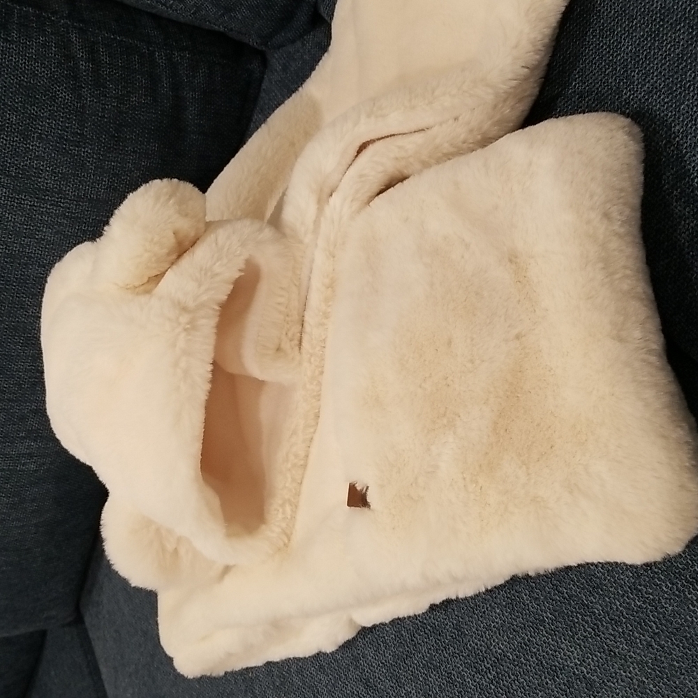 Set of 2 Polar Bear Roots Faux Fur Hat Scarf Combo Set
